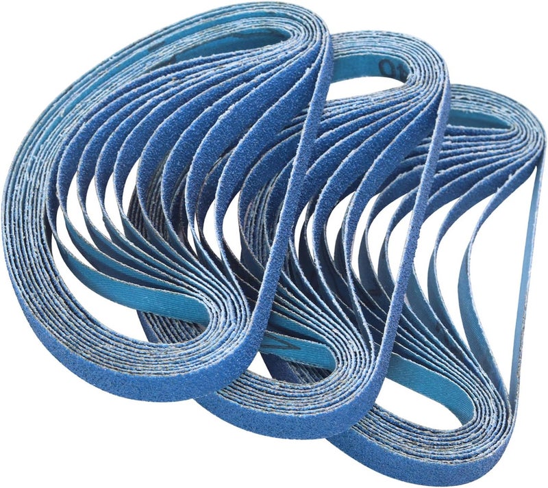 SHUTTLE GENIUS 30 Pcs 1/2" x 18" Zirconia Sanding Belts, 40 Grit 1/2x18 Inch Sanding Belts for Air Belt Sander, Zirconia Belt Sander Sanding Belts for Metal Polishing, Derusting (1/2x18in, 40 Grit) - Image 1
